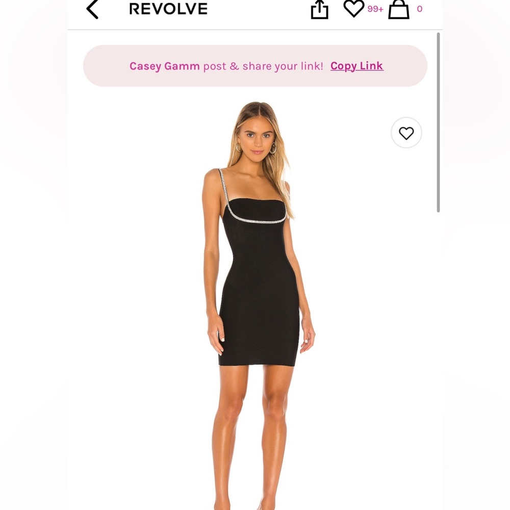 superdown Black Mini Dress with Silver Accents